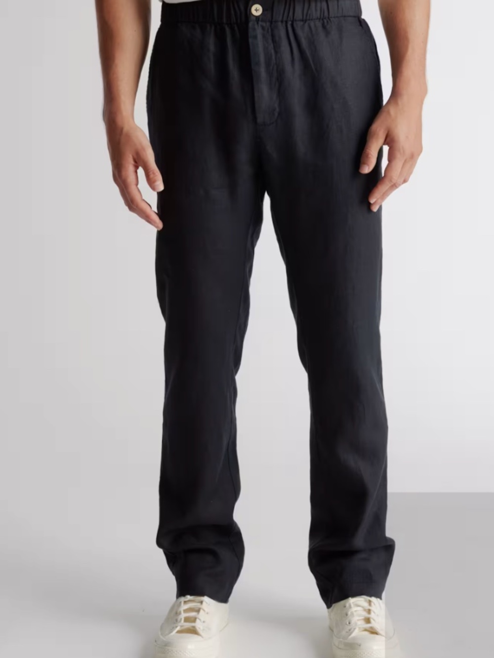 Quince Men's 100% European Linen Pants - L - Black